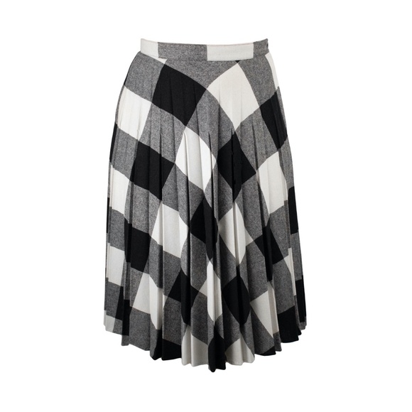 Vintage 1960’s Wool Pleated Gingham Full Skirt - Picture 1 of 3